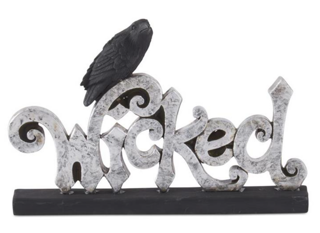 Assorted Silver Resin Cutouts w/Black Crow