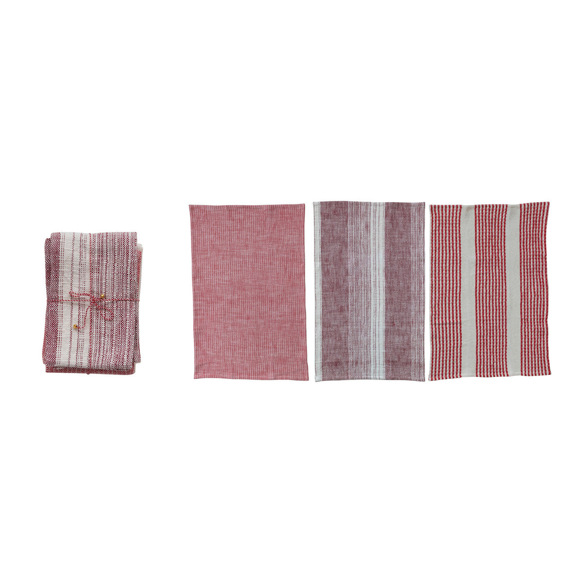 Woven Tea Towels with Patterns- Set of 3