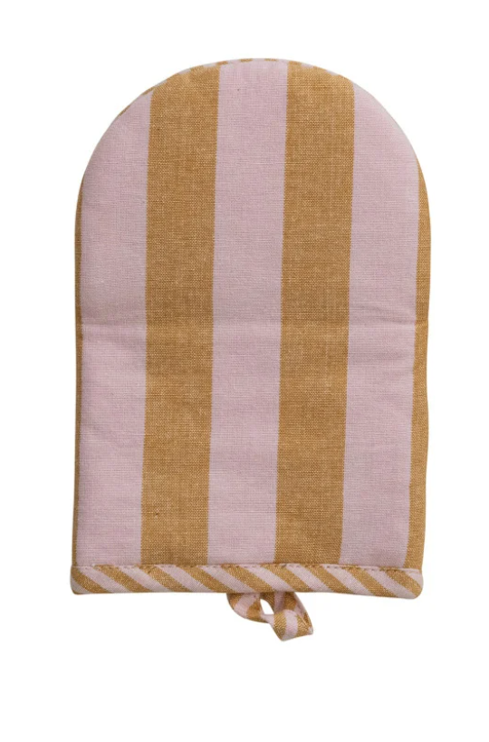 Woven Cotton Striped Oven Mitt